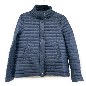 Zara Basic Outerwear Women’s Navy Blue Quilted Duck Feather Down Jacket Small